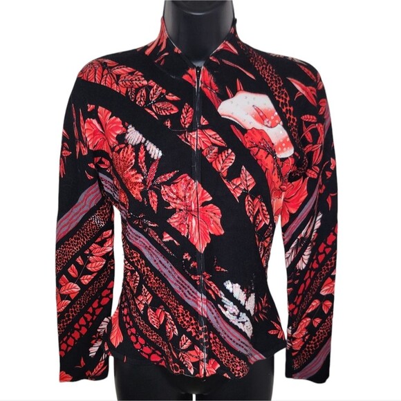 Alberto Makali beaded & sequin Floral Cardigan Size Medium - Picture 1 of 6